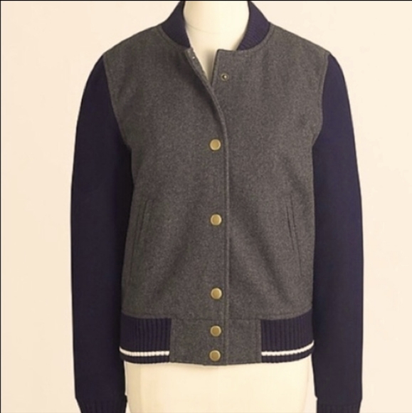 J. Crew Wool varsity bomber jacket - Picture 1 of 10